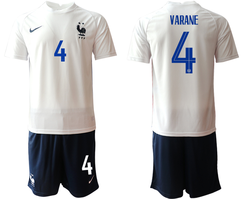 Men 2021 France away #4 soccer jerseys